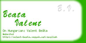 beata valent business card